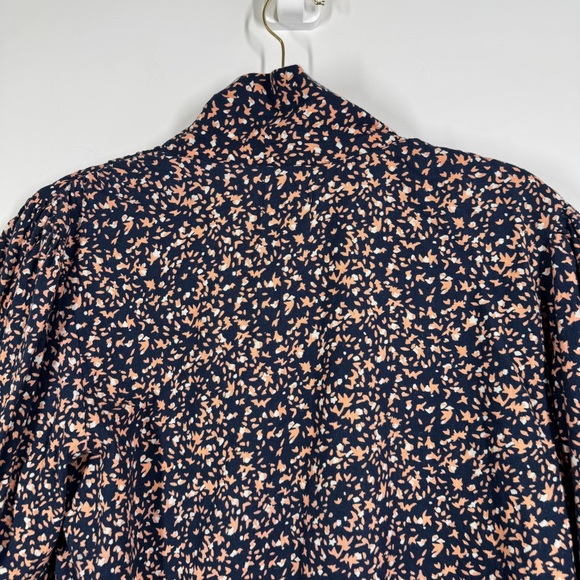 Anthropologie Mirth Navy Floral Cotton Long Sleeve Boho Blouse Top Size M - Picture 12 of 14